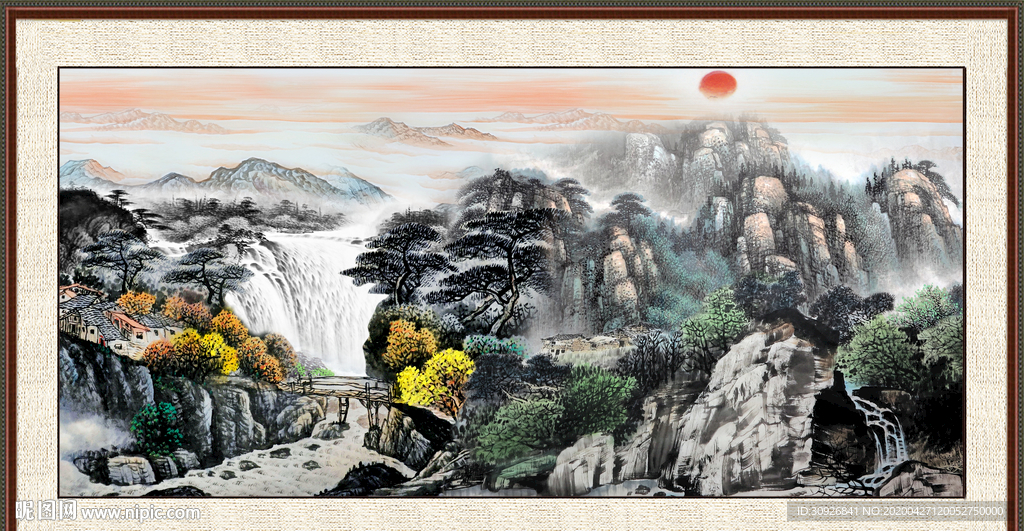 中堂画山水