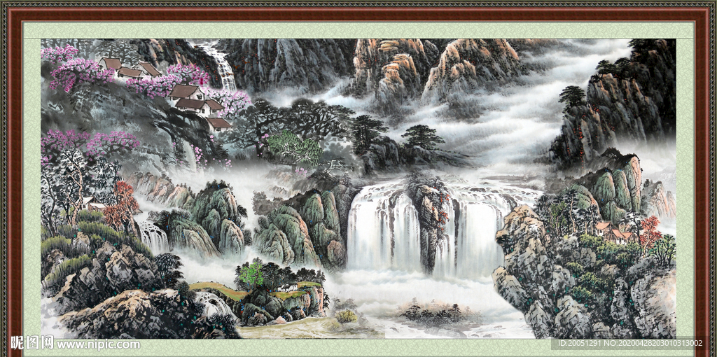 国画瀑布
