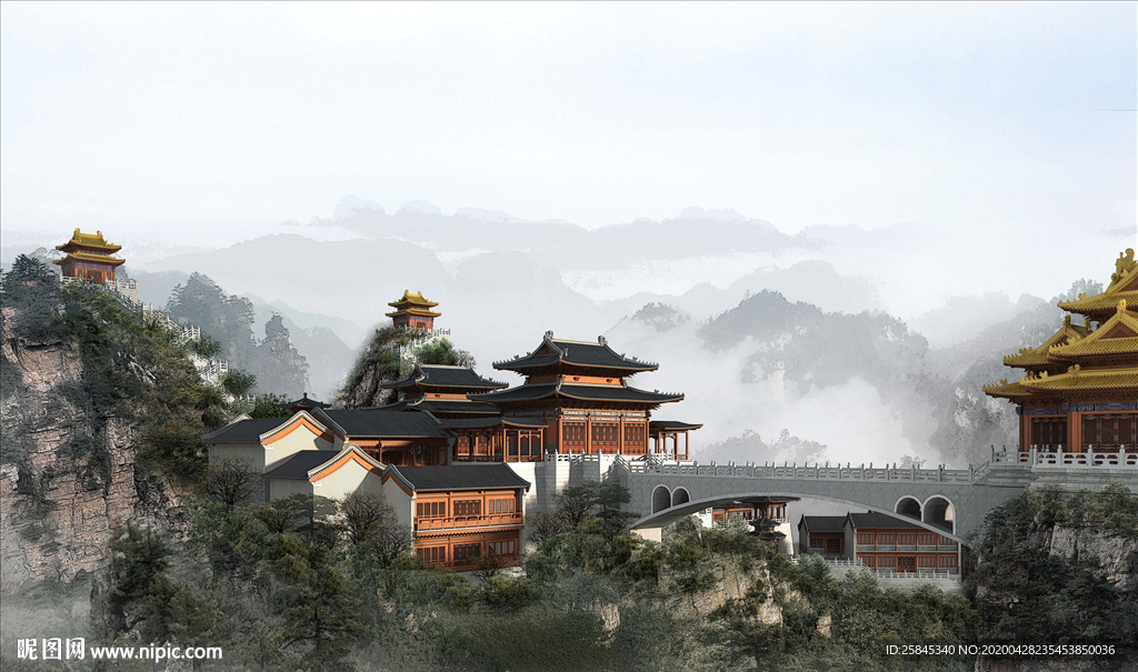 山体寺庙景区