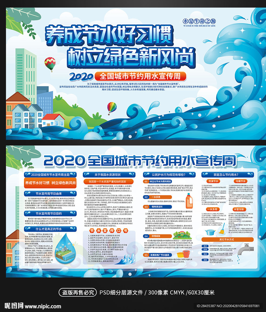 2020全国城市节水宣传周展板