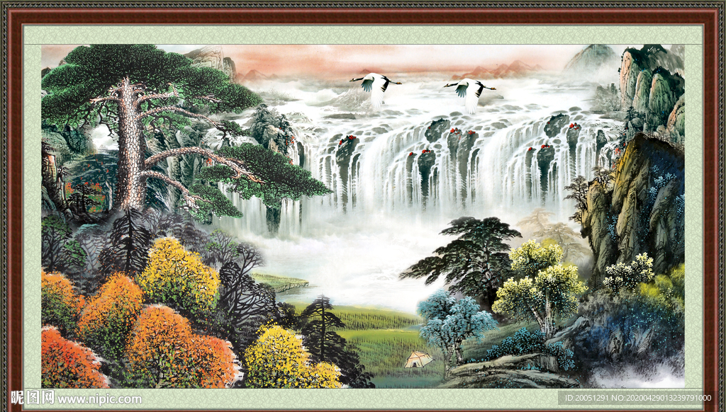 国画瀑布