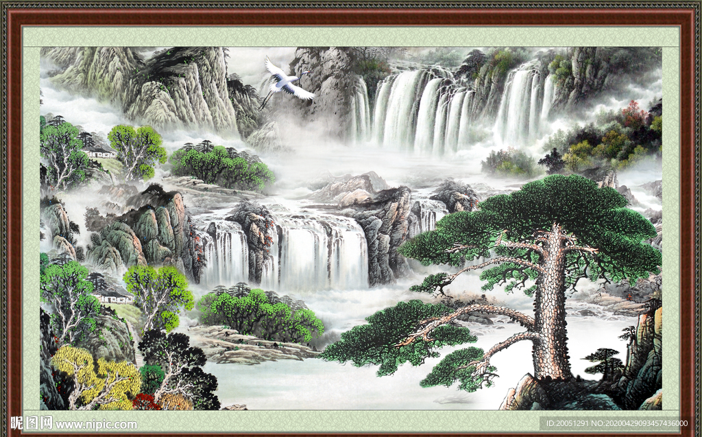 国画瀑布