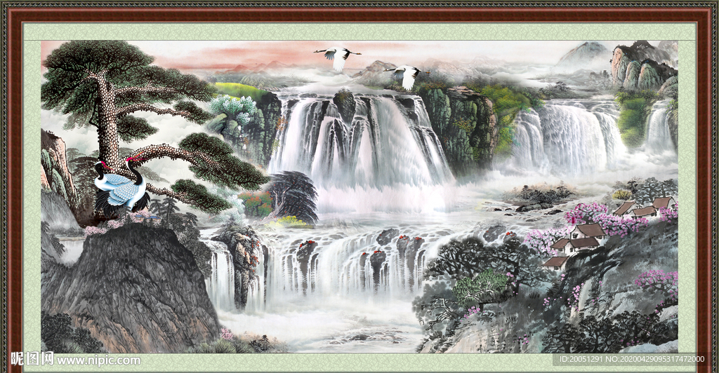 国画瀑布