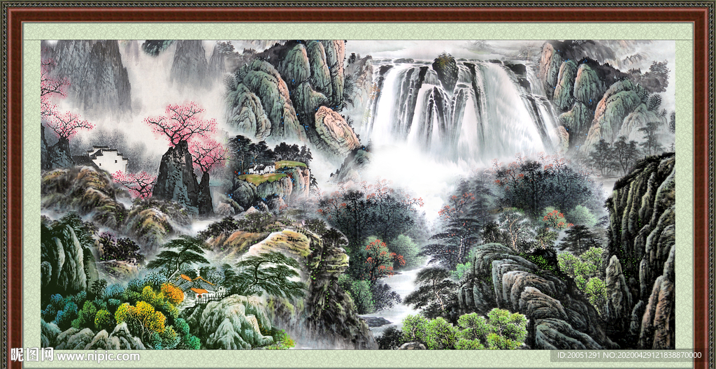 国画瀑布