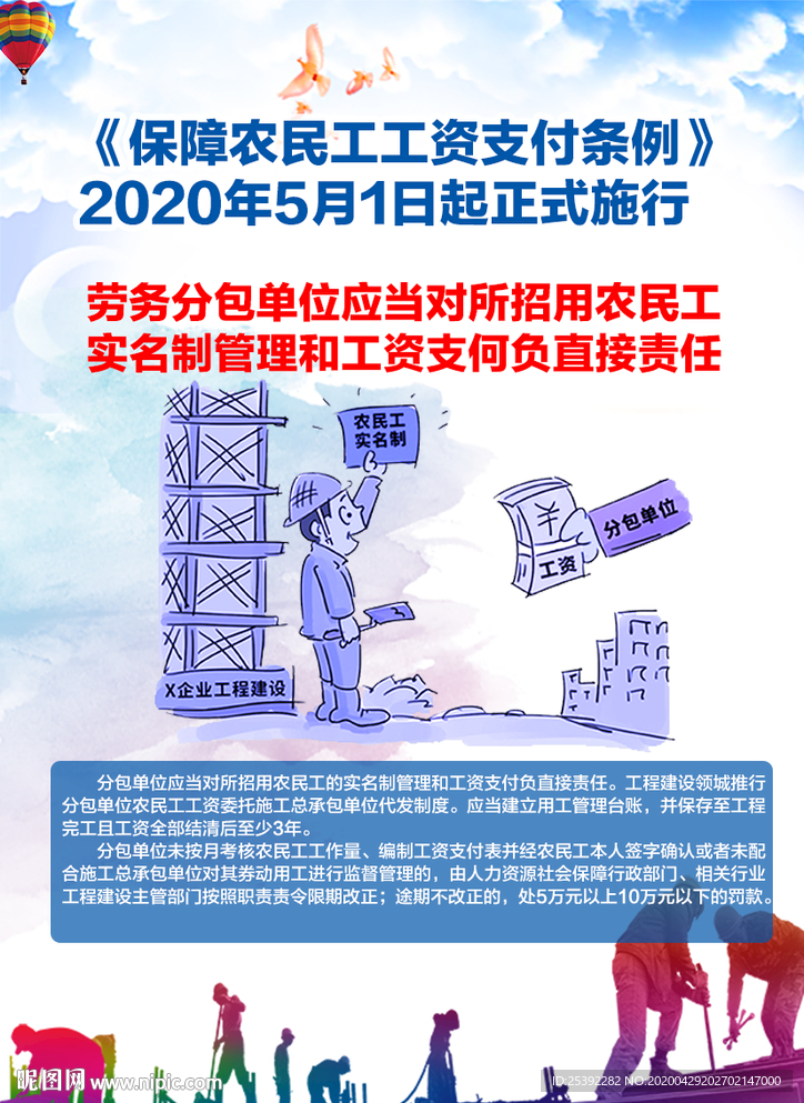 农民工工资支付保障海报