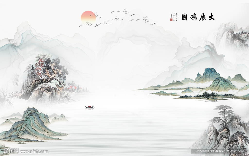 简约新山水爆款画 TIF分层