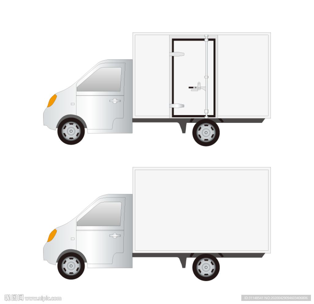 货车矢量图 车辆识别 箱货