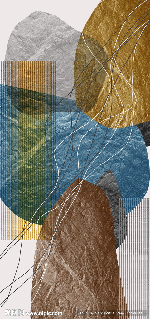 金属颜色拼图玄关背景墙