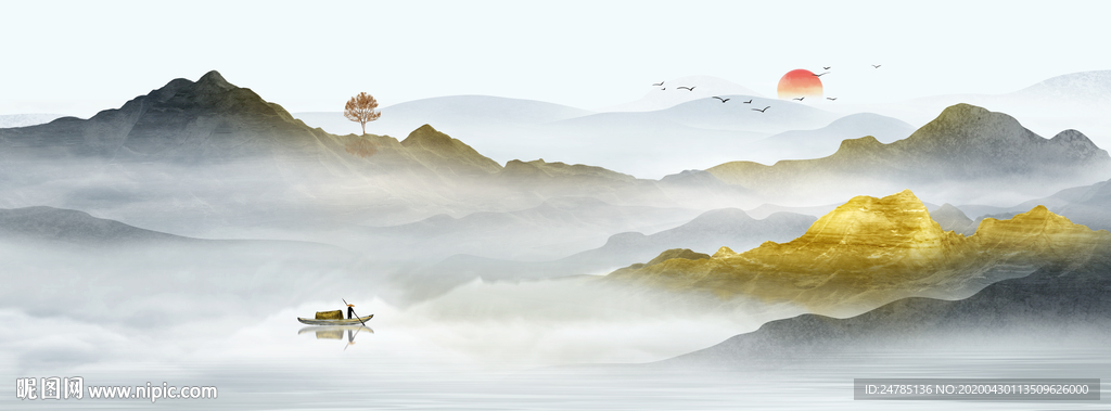 高端巨幅意境山水画