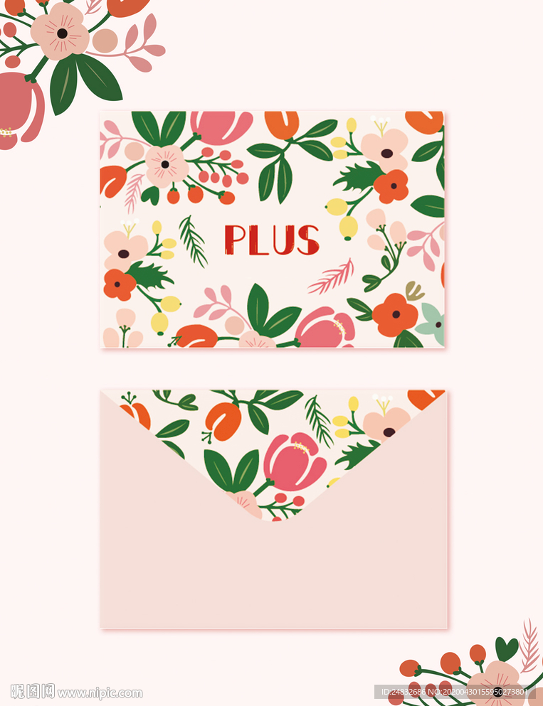 花朵 信封 卡片