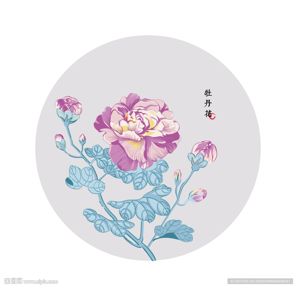 花卉牡丹花国画牡丹适量高清元素