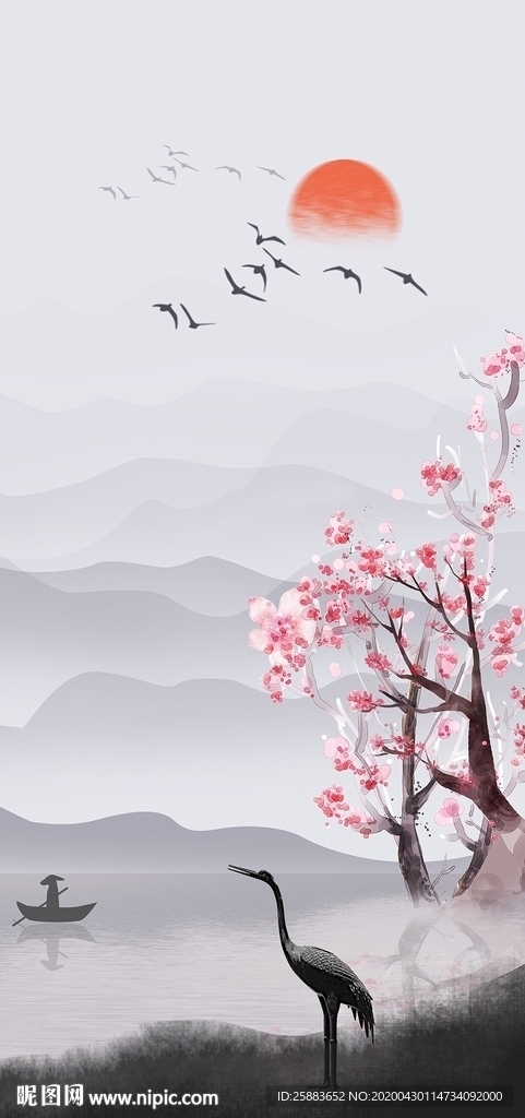 紫气东来玄关背景