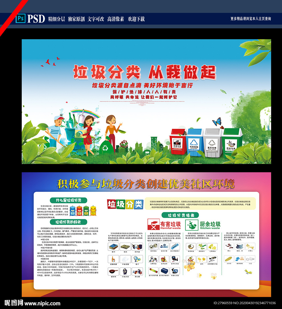 垃圾分类展板