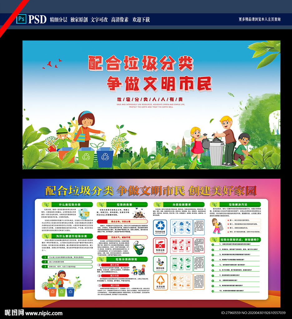 垃圾分类 展板