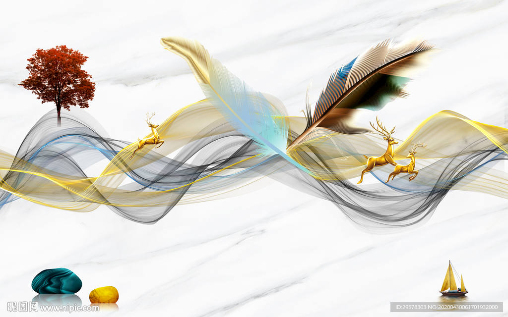 羽毛新上架爆款画 TIF分层