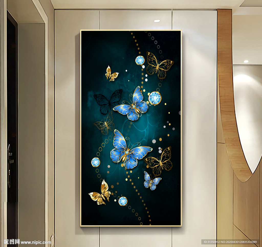 蝴蝶玄关装饰画