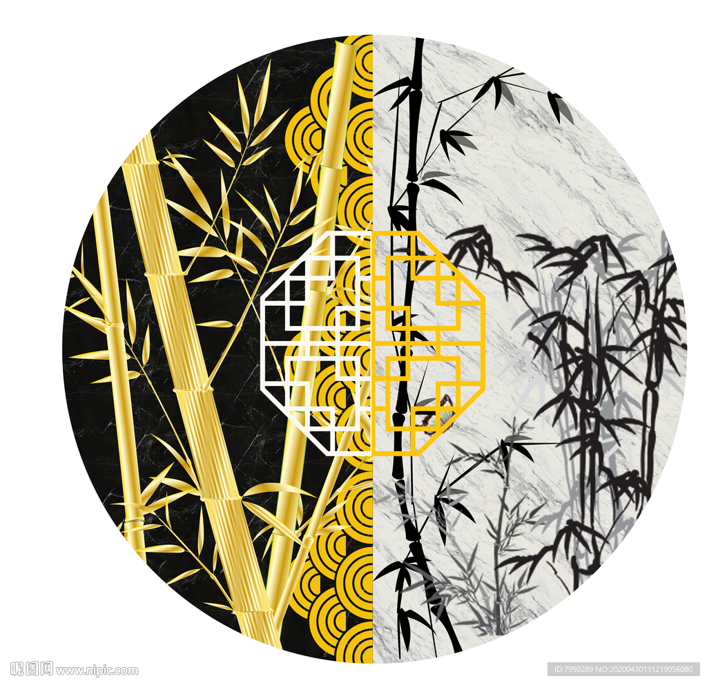 新中式圆形装饰画