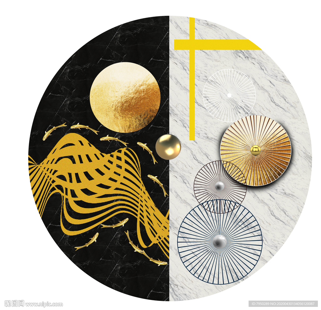 新中式圆形装饰画