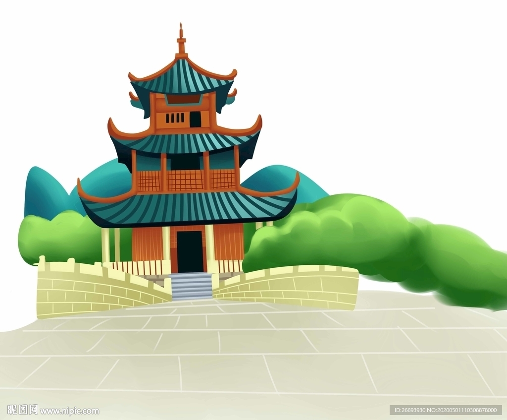 国潮城楼建筑