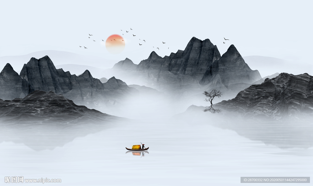 高端水墨山水画