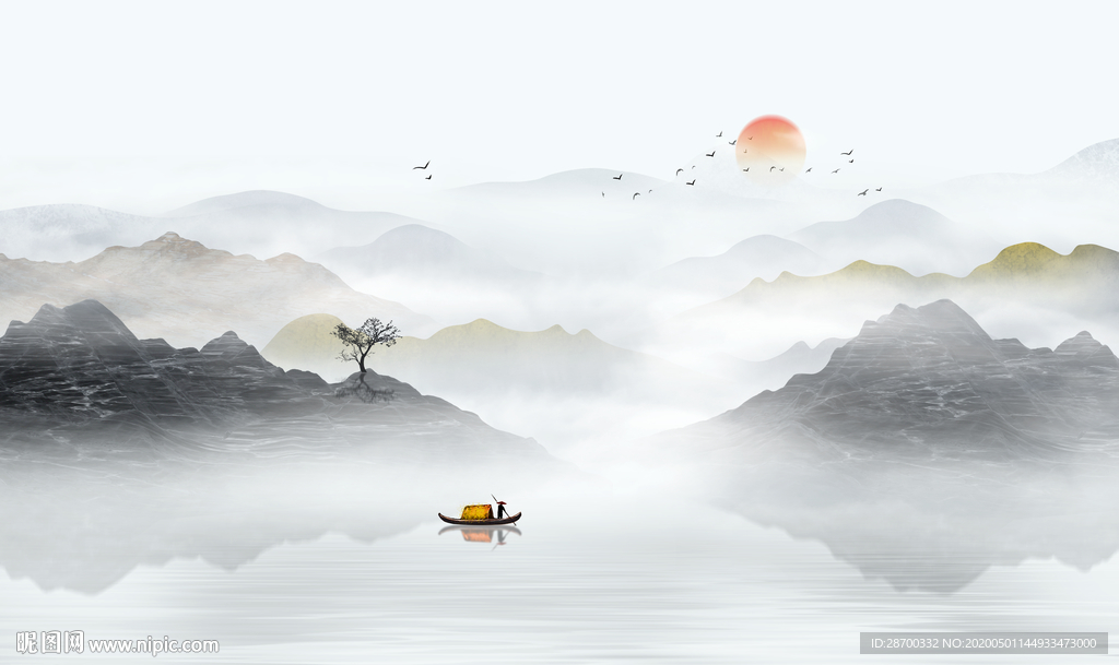 高端水墨山水画