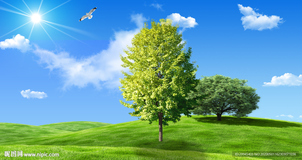 自然蓝天白云风景