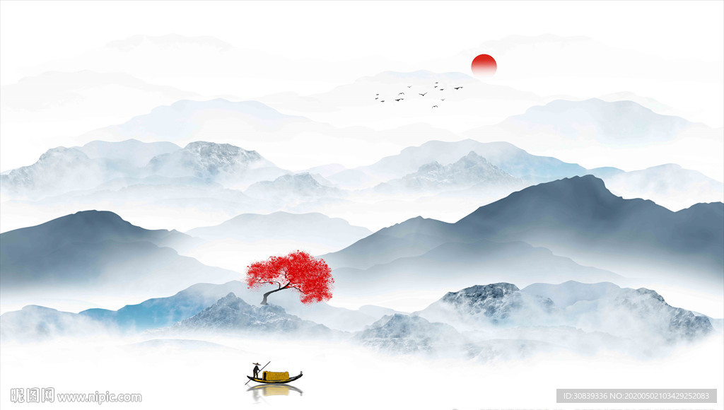 山水壁纸 山水背景墙