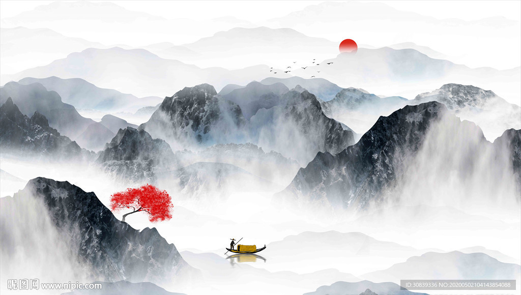抽象水墨山水