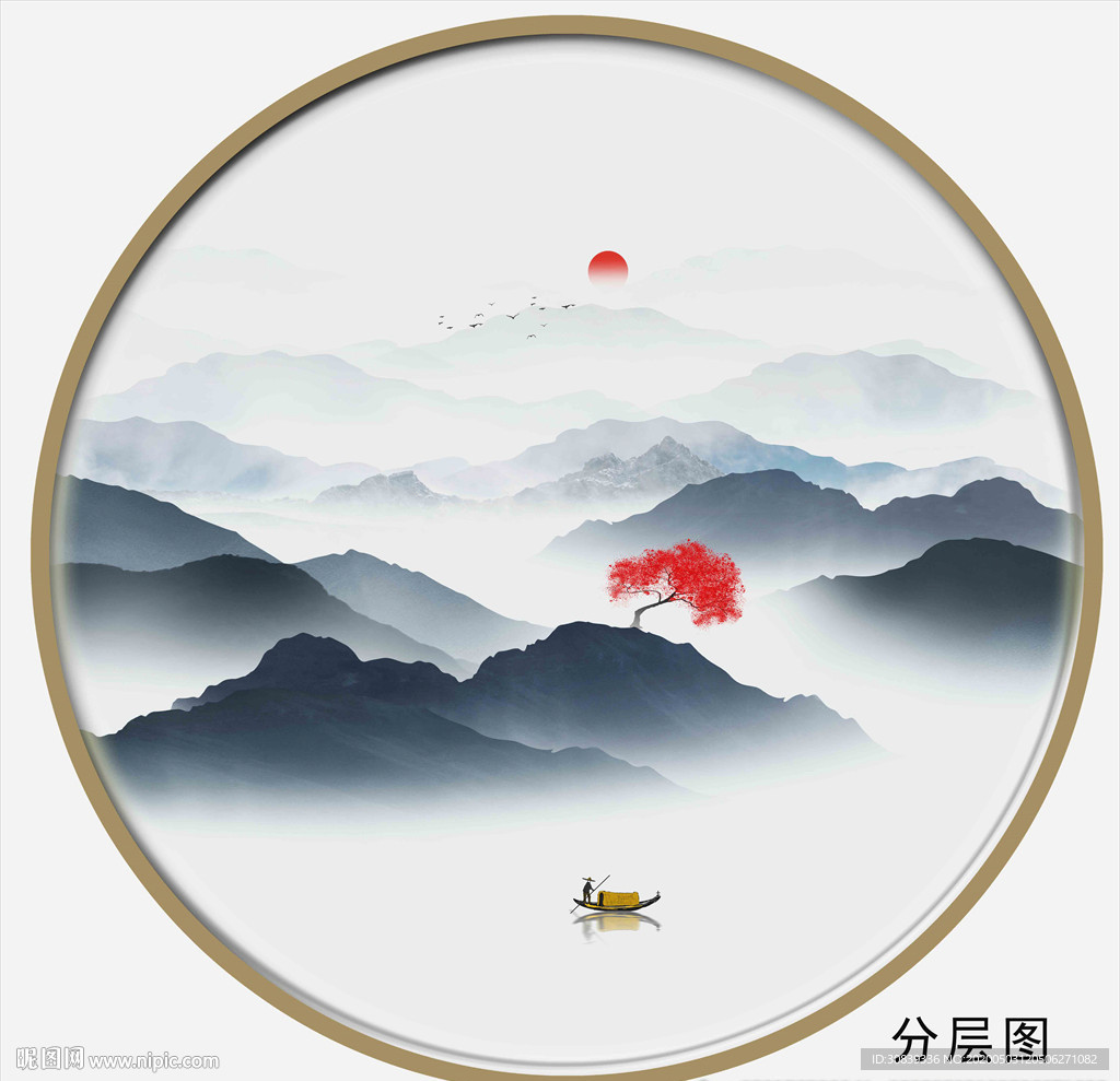 新中式禅意山水画 山水
