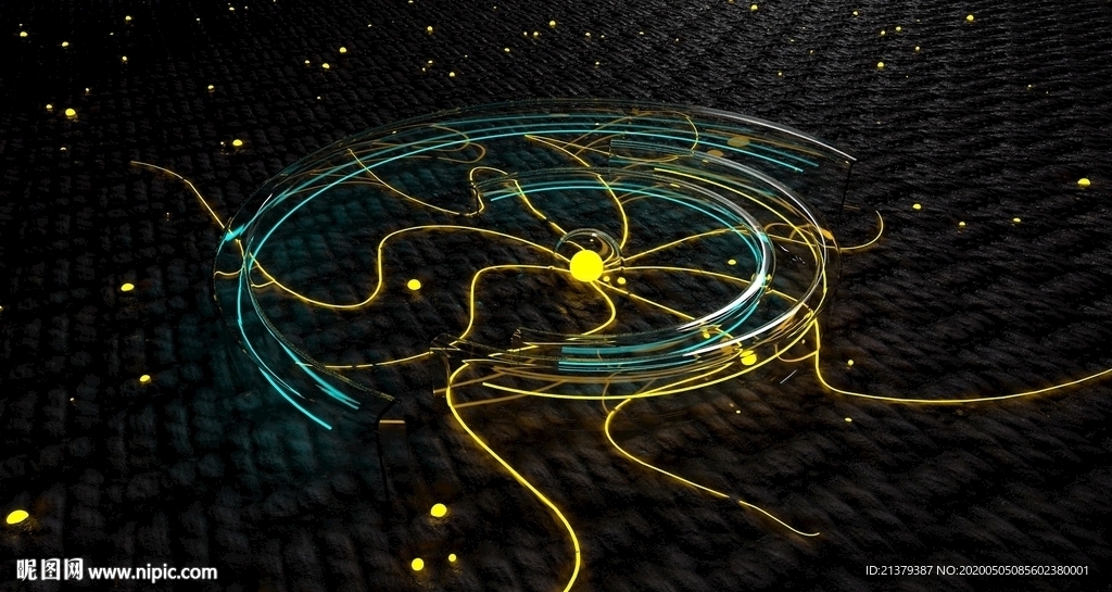 C4D未来科技发光场景透明科幻