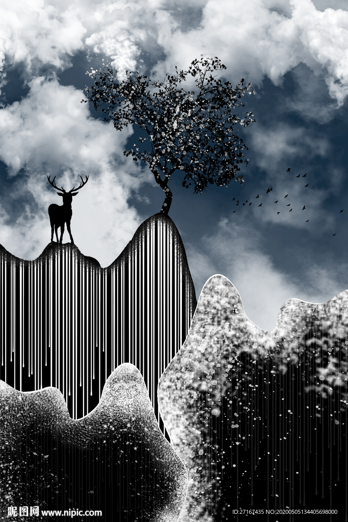 简约艺术手绘轻奢装饰画