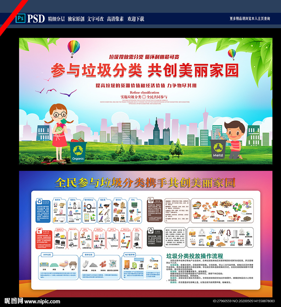 垃圾分类展板