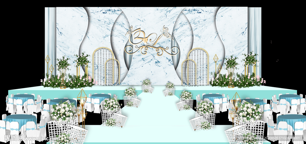 大理石主题婚礼设计图片