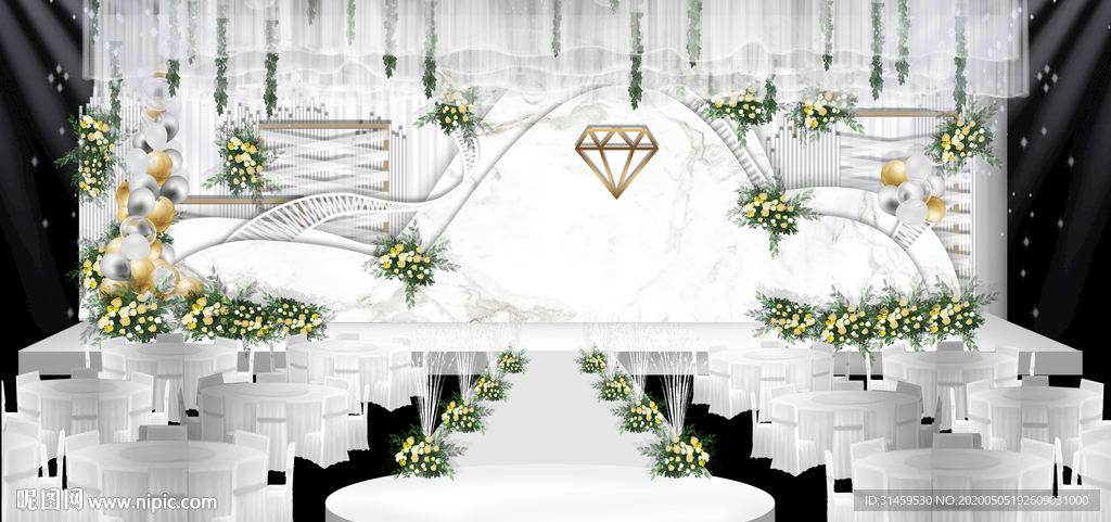 大理石主题婚礼设计图片