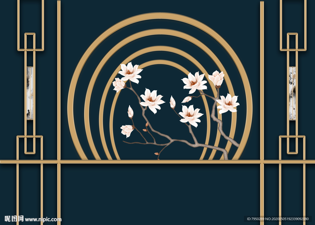 新中式电视背景墙