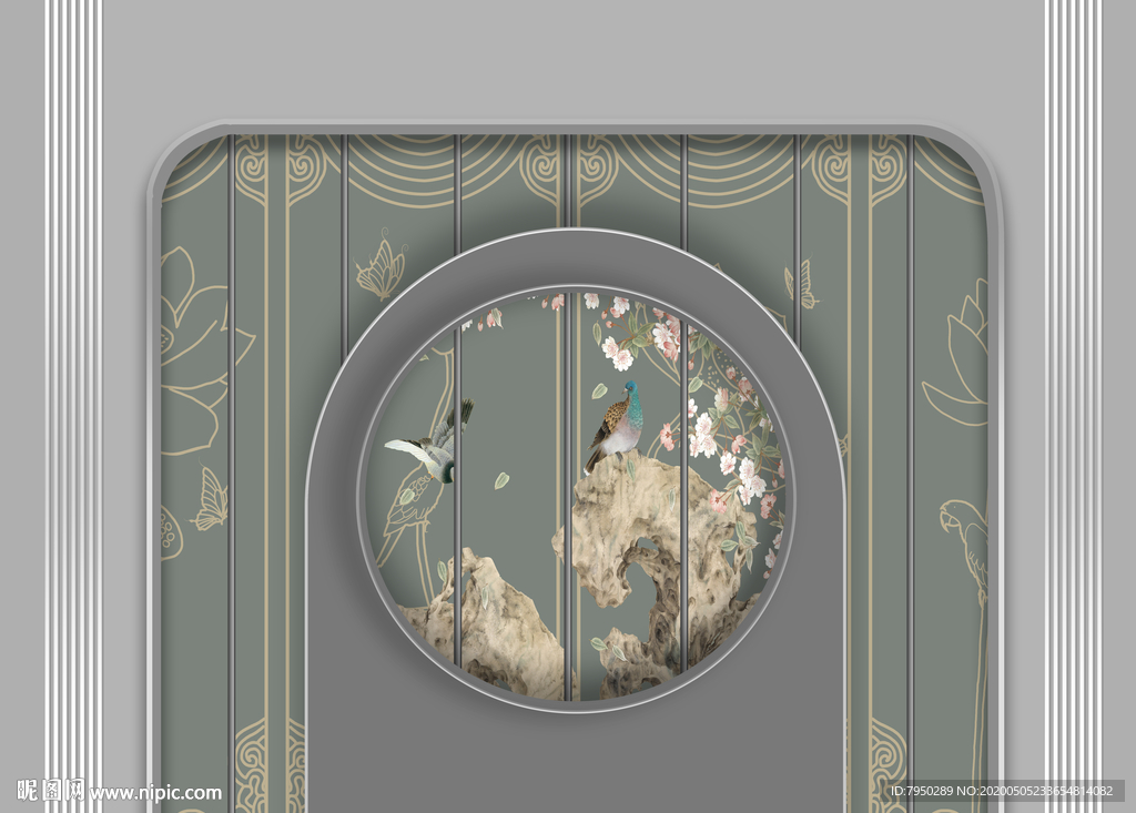 新中式电视背景墙