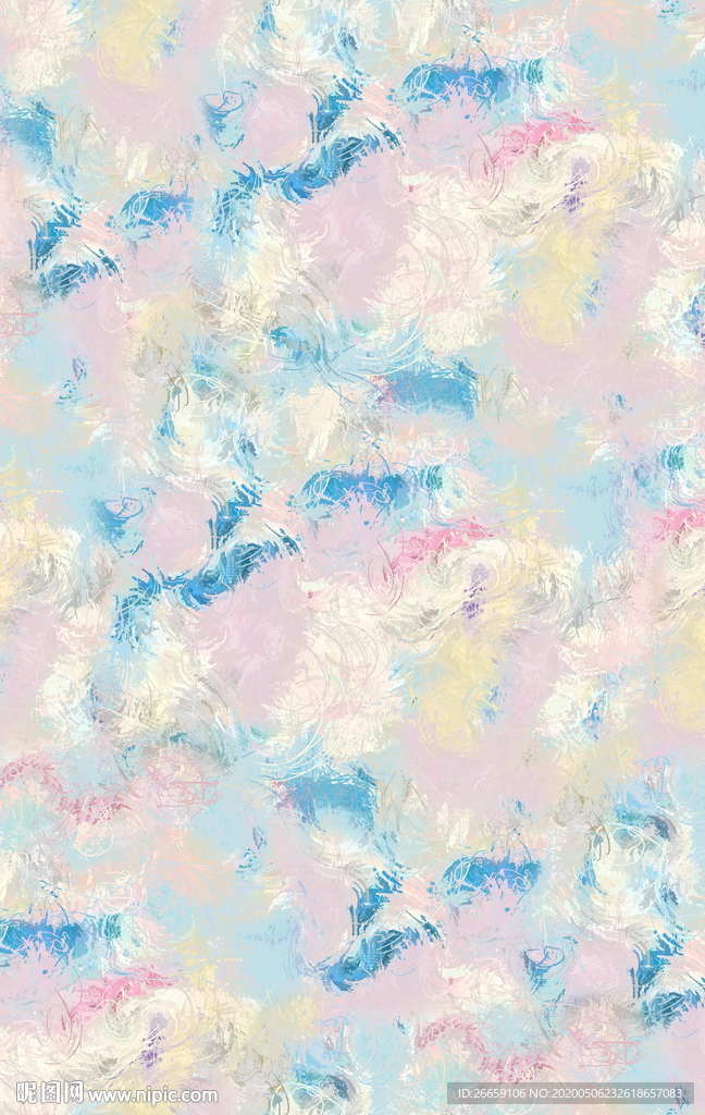 四方连续数码印花扎染图案