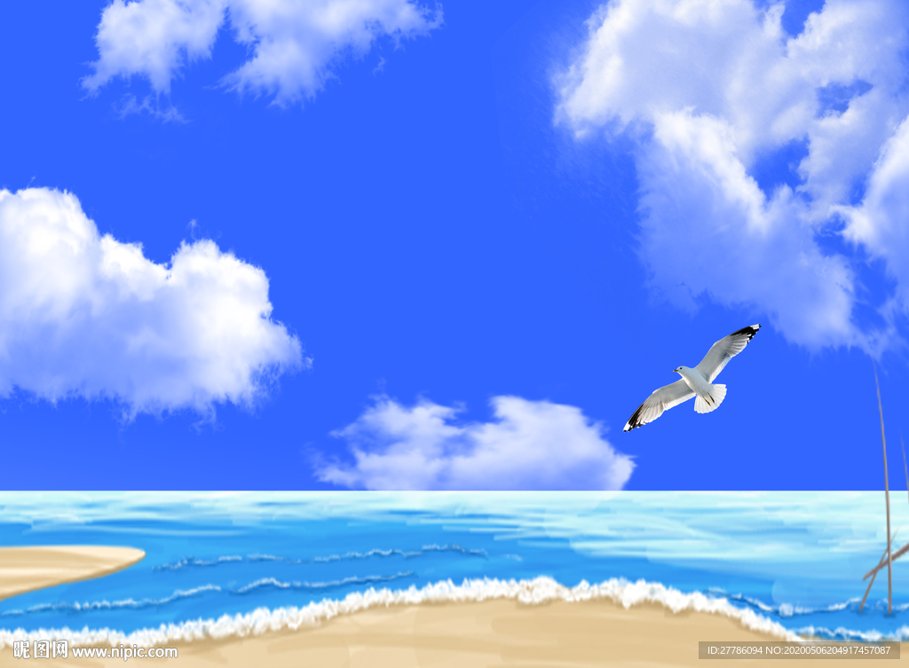 海边蓝天白云