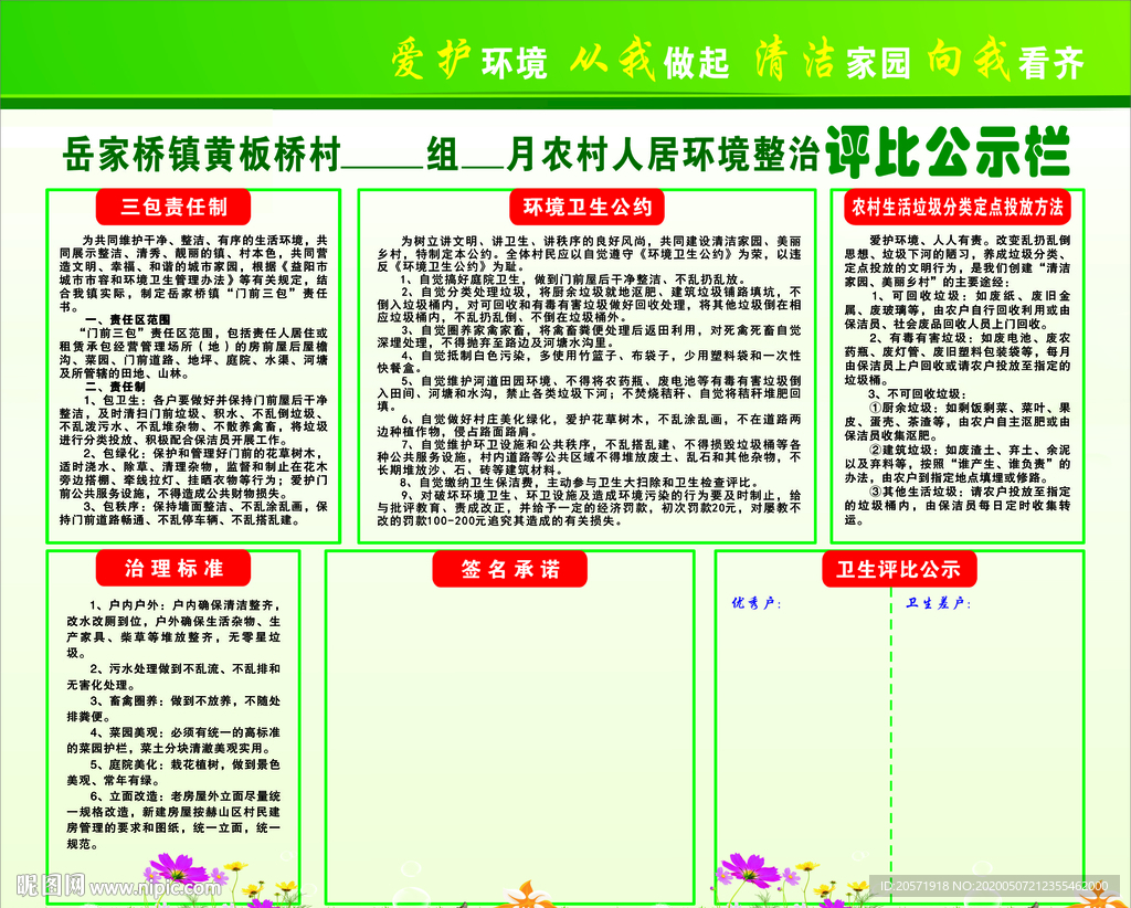 人居环境整治宣传栏
