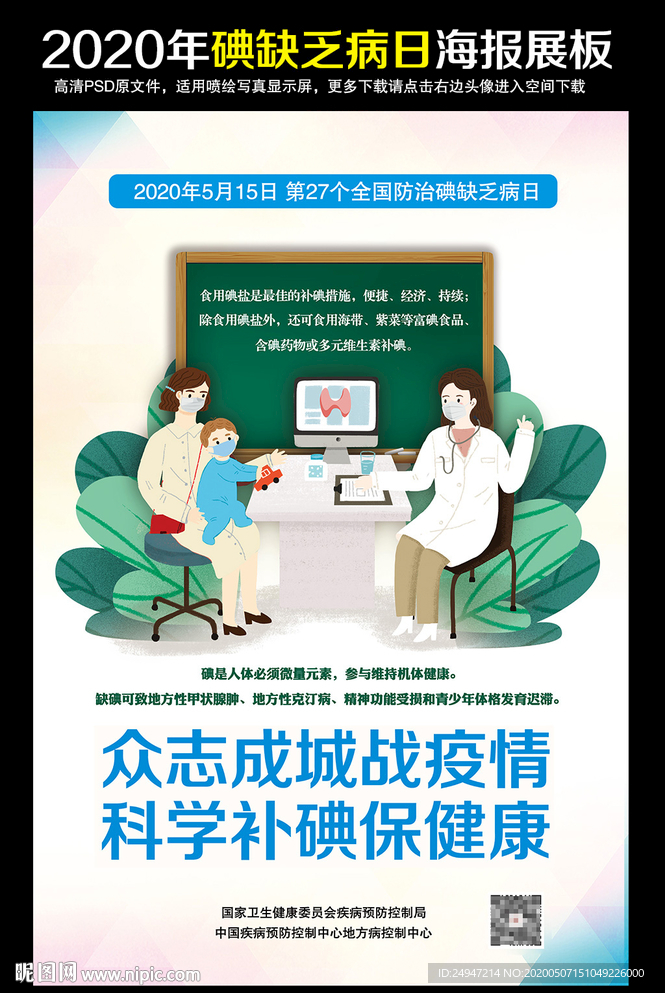 2020年防治碘缺乏病日海报