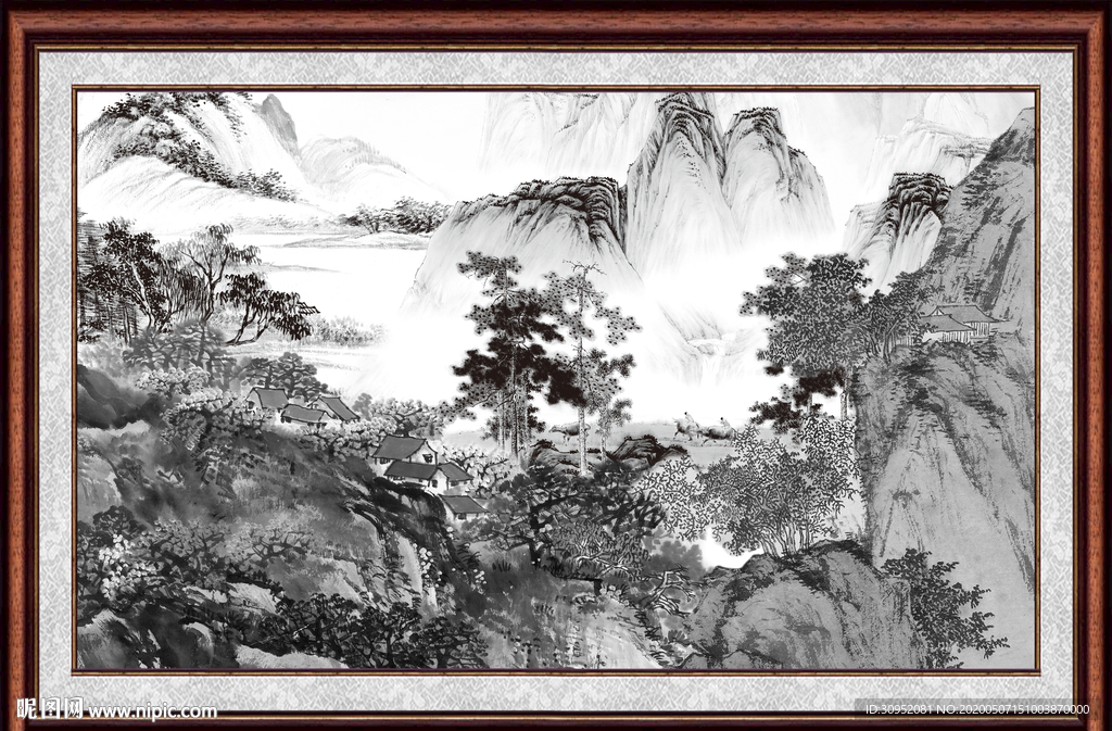 中堂画山水