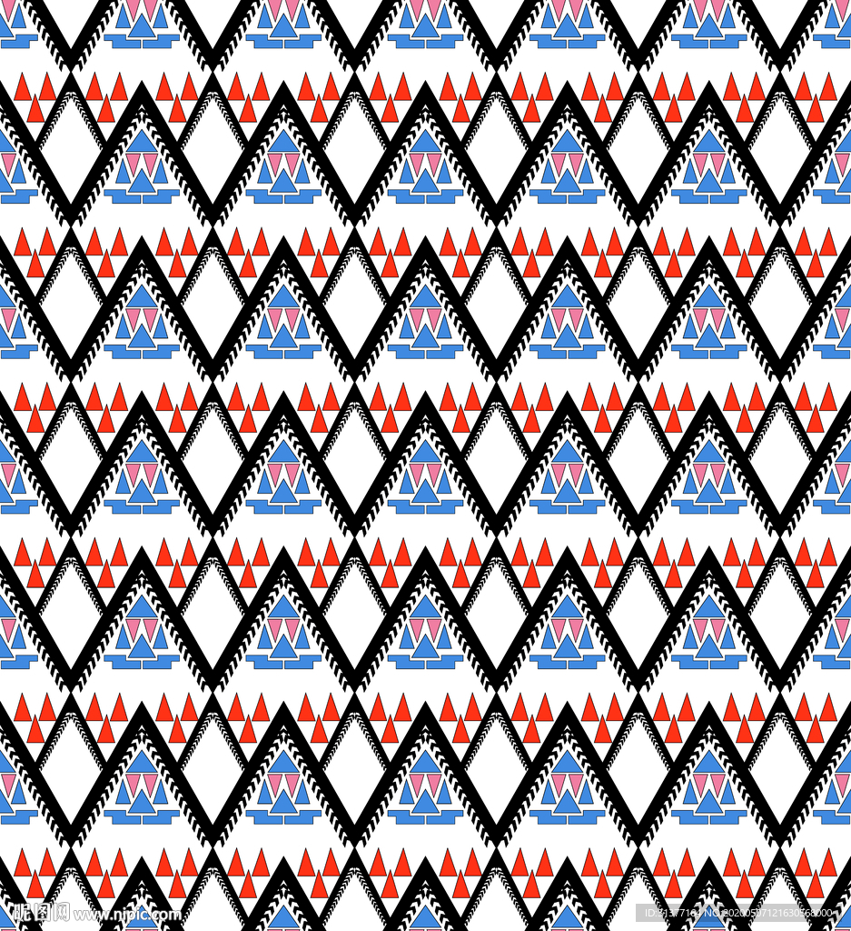 波浪几何趣味花