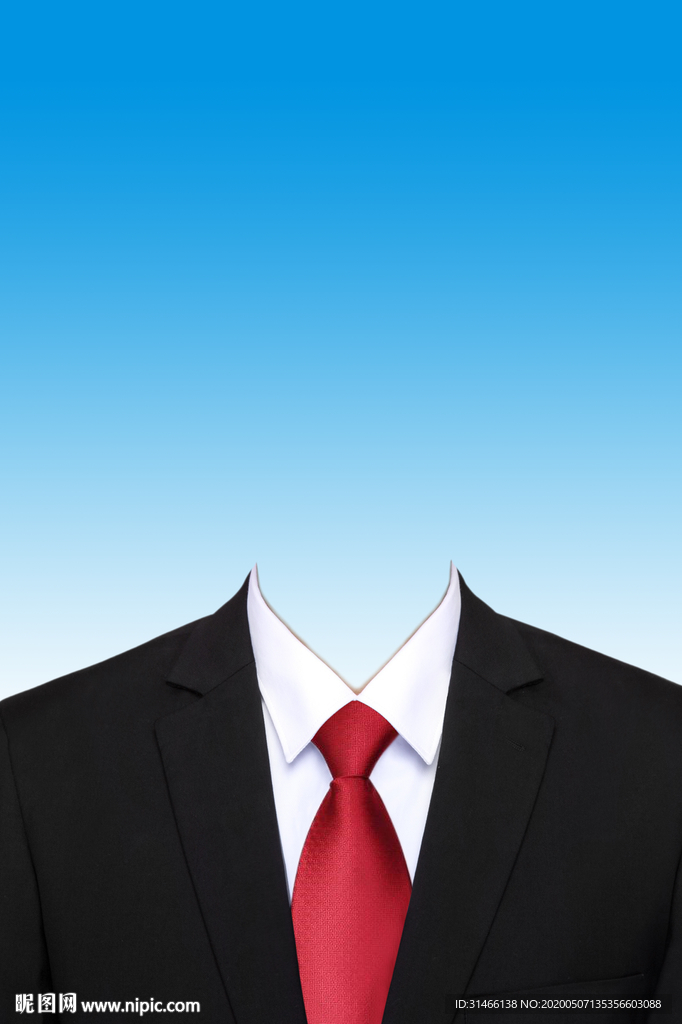 红领带西装证件照模板