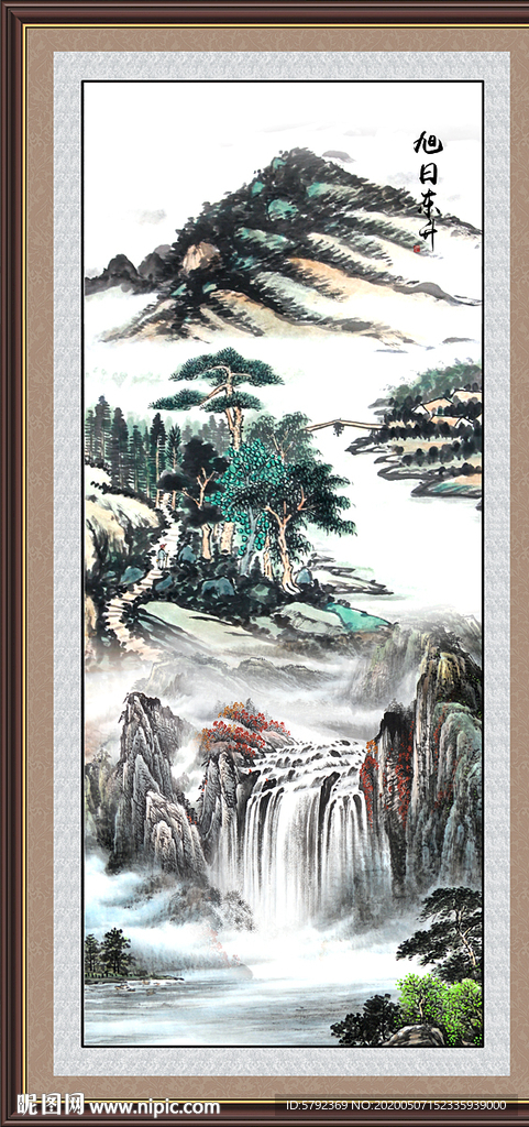 竖幅山水画