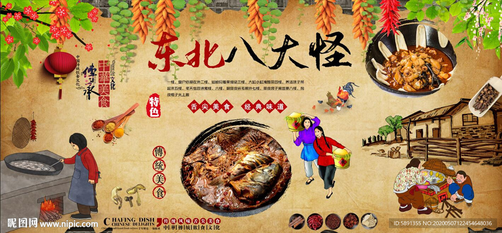 东北八大怪背景墙