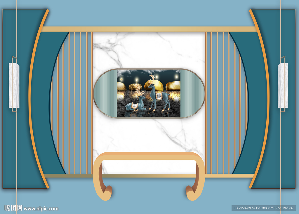 新中式电视背景墙