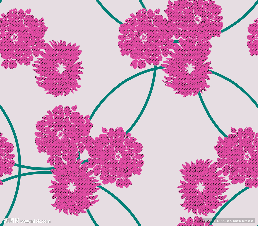 小菊花四方连续图案