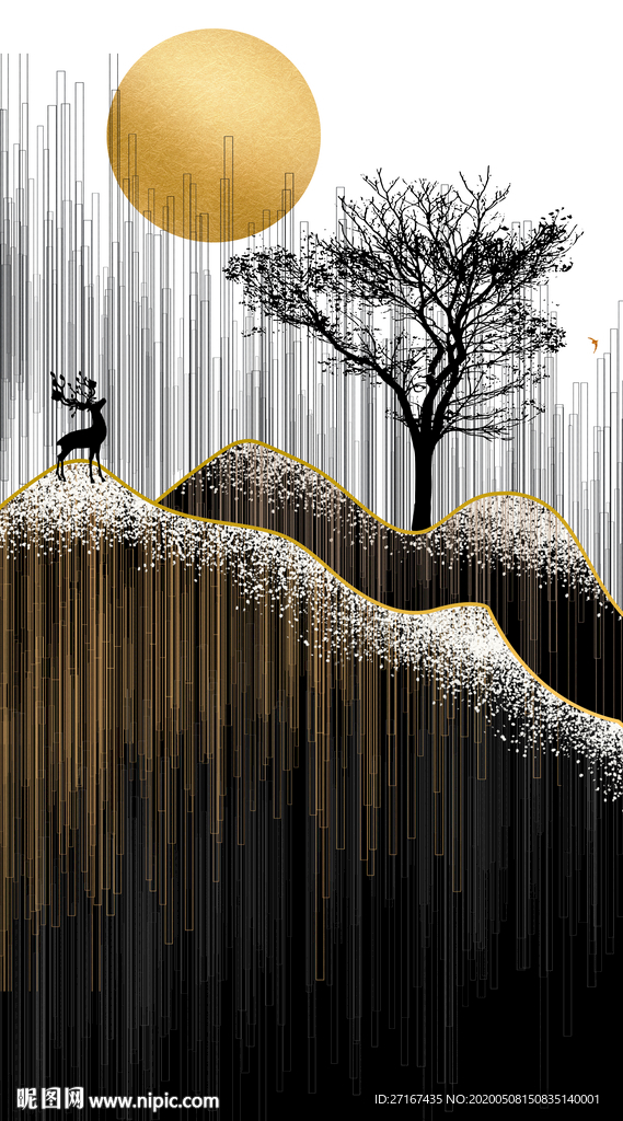 流沙线条唯美装饰画