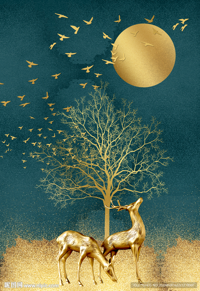 金箔效果装饰画