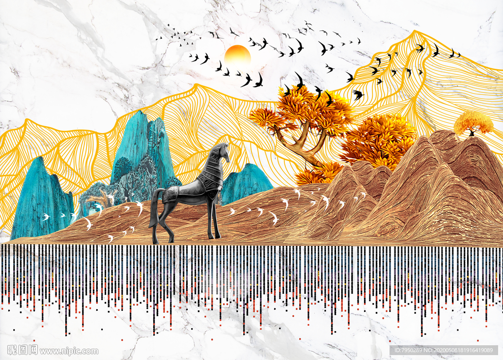 新中式电视背景墙